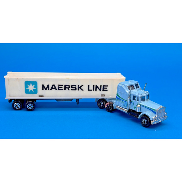 Vintage Semi Tractor Trailer, MAERSK LINE HO Scale 1/87 Diecast Transport - Picture 9 of 10